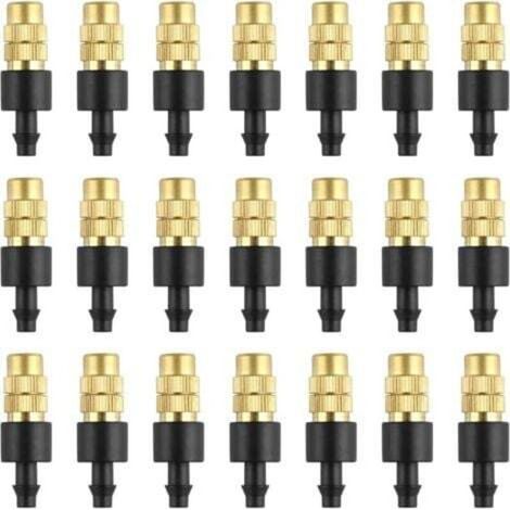 [NON UTILIZZATO] (30 pezzi) Ugello a spruzzo in ottone, ugello di atomizzazione per irrigazione a goccia regolabile in rame 4/7 mm Micro irrigatore
