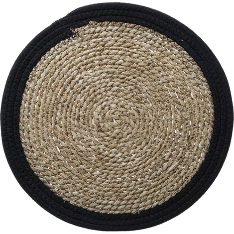 Seagrass Rondelle de table HAPPY, Ø 38 cm, avec bordure blanche
