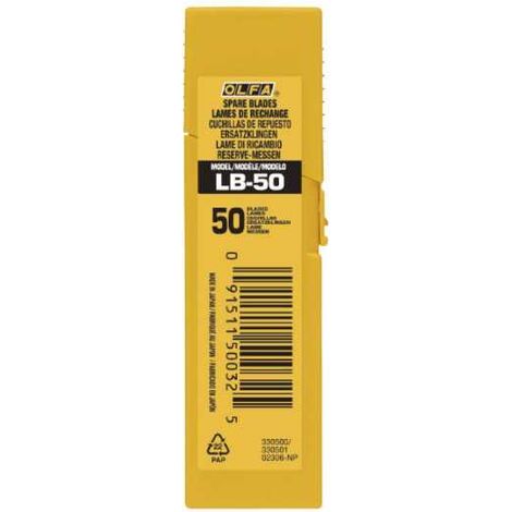Cuchillas Troceables Plateadas 18 mm, Juego 50 uds OLFA (1/2)