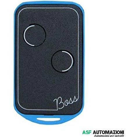 Trasmettitore 2 canali codice fisso innesto quarzo 30.900 Mhz autoapprendente automazione cancelli Nologo BOSS-QC2-B - Blu