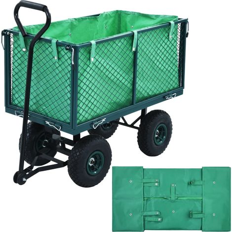 vidaXL Gartenwagen-Einlage Grün Stoff (1/4)