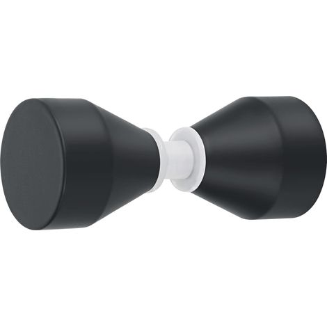 Poignées de Porte Multilatéral de Douche Rondes en Verre, en Acier Inoxydable, Poignées Rechange pour Cabine de Douche, Écran de Douche, Noir (1/5)