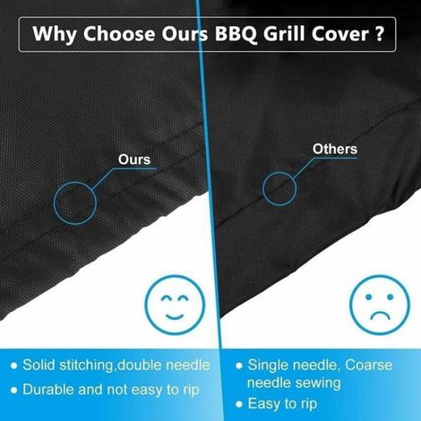 Housse Barbecue Exterieur Rond, 420D Oxford Bache Barbecue Exterieur Protection Ø77 x 90 cm, Anti-Vent/Solei/l'eau, Housse Plancha C (1/5)