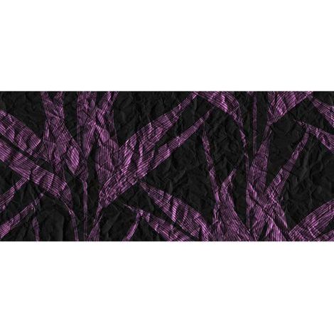 Papier peint panoramique 3D noir & violet Tapisserie panoramique design couloir Papier peint panoramique feuille effet froissé idéal cage d'escalier (1/3)