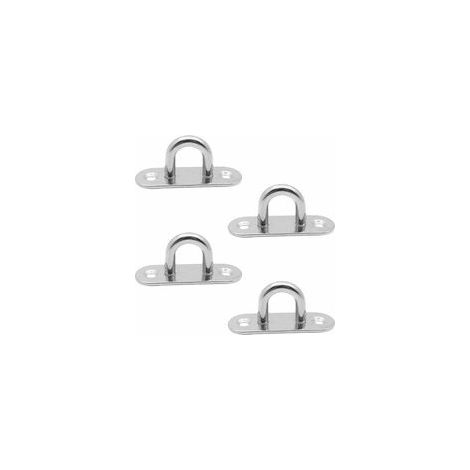 Piastra occhiello in acciaio inox, gancio in acciaio inox, piastra occhiello per piastra occhiello, piastra occhiello in acciaio inox, per accessori di montaggio ombrellone, 4 pezzi - Crezuo