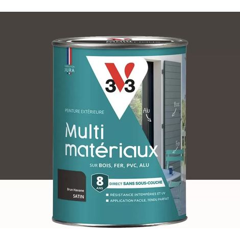 Peinture extérieure V33 Multi-matériaux Satin Brun havane 1,5 L (1/3)