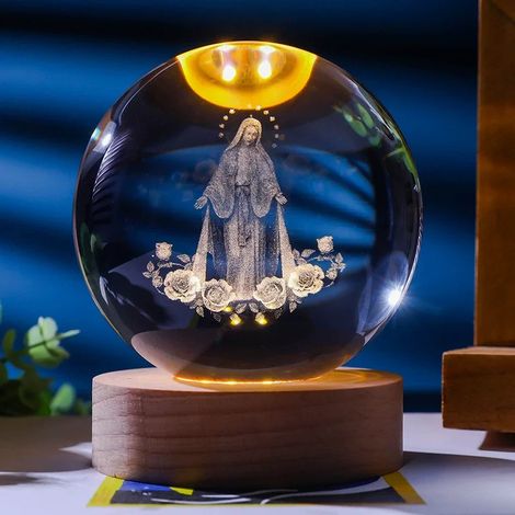 Veilleuse boule de cristal 3D, décoration intérieure