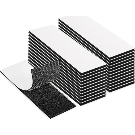 20 Pièces Scratch Autocollant Double Face, 20mmx100mm Bande Scratch Adhésif Bande Agrippantes Adhésives Autocollant, pour Ménage, Bricolage Et l'artis (1/5)