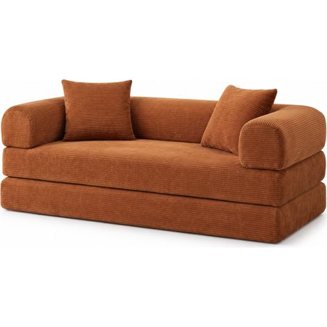 Divano letto pieghevole in schiuma rivestito in velluto 195 x 89 x 59 cm (1/5)