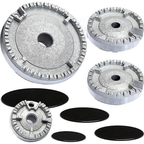 Ensemble de chapeau de cuisinière amélioré, couvercle de brûleur de plaque de cuisson, chapeau de brûleur compatible avec la plupart des brûleurs de cuisinière. (1/5)