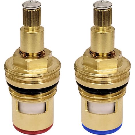 Soupapes de rechange pour robinet en laiton avec insert à disque céramique, cartouche de bague pour eau froide et chaude, 1/4 de tour, 20 dents, G 1/2 pouces (1/4)