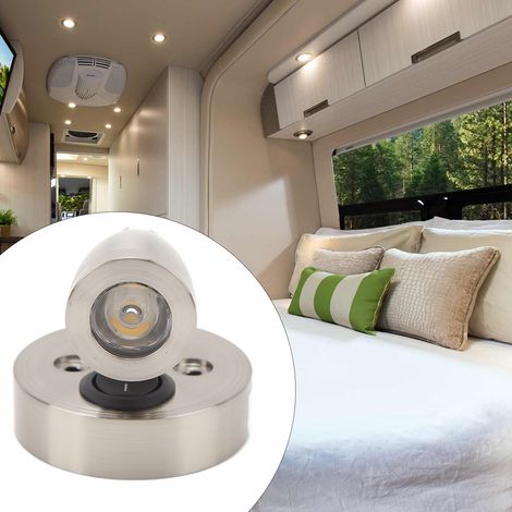 Lampe de lecture DC12-24V pour camping-cars, yachts et bateaux (Référence : PY-RV107) avec placage nickel sablé (1/5)