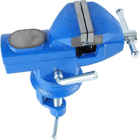 Étau d'établi robuste mâchoire 50mm haute dureté rotation 360° pince universelle pour table 50mm/2in (1,5kg) bleu (1/5)