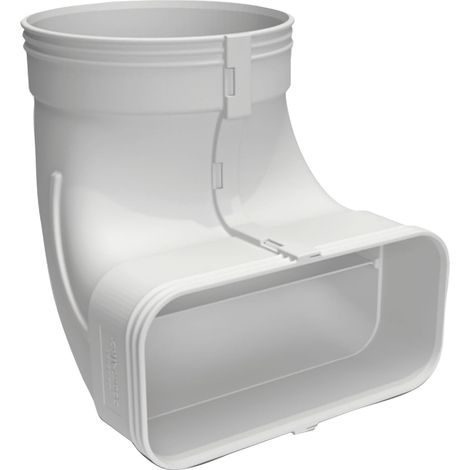 optimAIRo N14040 Umlenkstück 90 Grad, Lüftungssystem Adapter Übergangsstück geräuscharm, Kunststoff weiß 175 x 80 NW 125 (1/3)