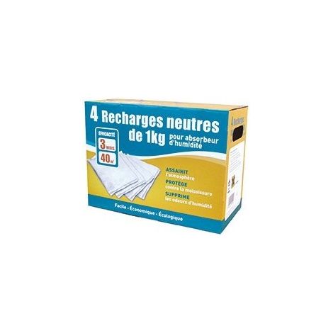 Lotto di 4 ricariche 3 neutre + 1 gratuita per assorbitore di umidità