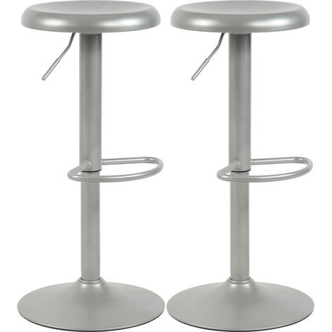 Set 2 Sgabelli Bar Williston argento