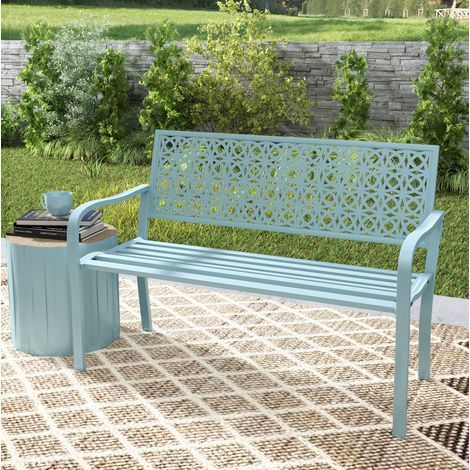seduta 127x63x85 da esterno con braccioli blu HAVRYA (1/5)
