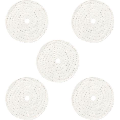 5 pièces roue de polissage de tissu coton blanc métal bijoux miroir outil abrasif de polissage 4in (1/5)