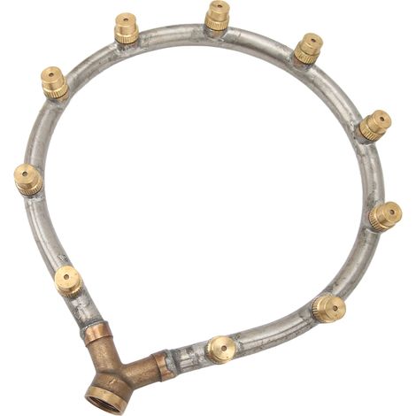 Tuyère annulaire multifonctionnelle en acier inoxydable et cuivre filetage femelle G3/8 multi-têtes buse atomiseur annulaire 10 têtes pour arrosage jardin et irrigation agricole avec 1 buse et 3 joint (1/5)