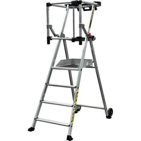Centaure – Plate-forme roulante 4 marches hauteur fixe 0.95m – Charge max 150kg – Système de clipsage Lock In – Conforme norme EN 131-7 (1/5)