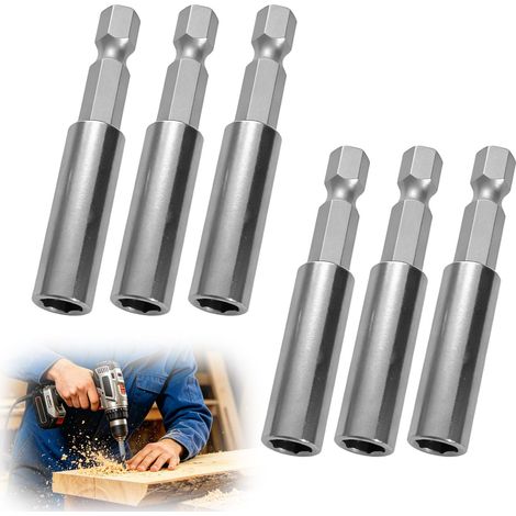Porte Embout Visseuse Magnétique 1/4 Pouce 60 mm 6 Pièces (1/5)