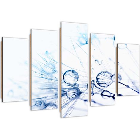 Quadro deco panel 5 parti, Gocce d'acqua su un gonfiabile - 200x100 (1/5)
