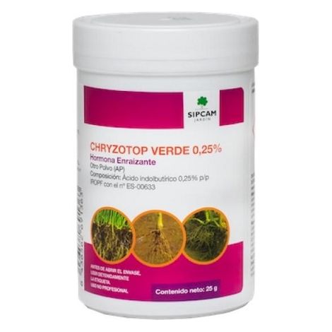 SIPCAM JARDIN CHRYZOTOP VERDE 0,25% Hormonas Enraizantes, 25 gr