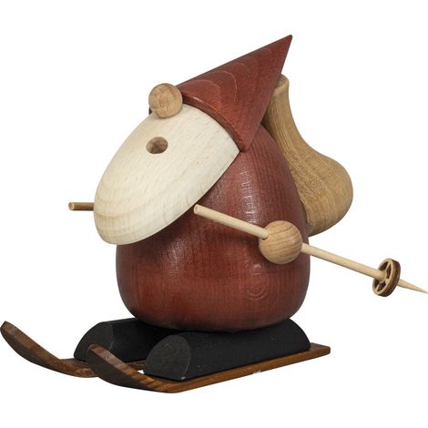 Räucherfigur Deko Holz Weihnachtsmann Snowboarder 13 cm Räucherfigur