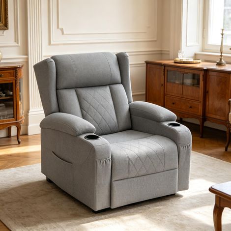 Cómodo sillón para ver la televisión, elegante sillón de salón, sillón reclinable con respaldo y reposapiés ajustables, sofá reclinable giratorio (solo con 1 sillón de salón). (1/5)