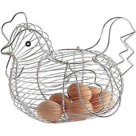Panier à œufs en fil de fer en forme de poule (1/5)