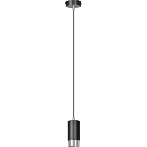 Suspension Emibig Fumiko GU10 noire/chrome Ø8cm métal (1/5)