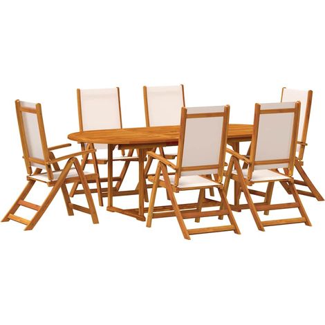 Maison Exclusive - 7-tlg. Garten-Essgruppe Massivholz Akazie und