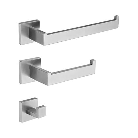 Accessoires de salle de bain, porte-serviettes en acier inoxydable, porte-papier toilette, ensemble de 3 pcs (1/2)