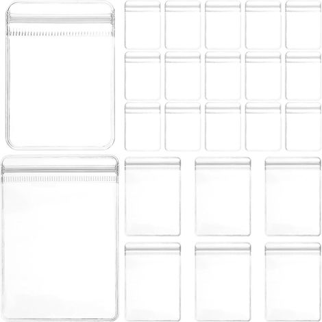 Sachets à bijoux transparents en PVC, 7x10 et 5x7 cm, lot de 100, avec fermeture auto-adhésive pour (1/5)