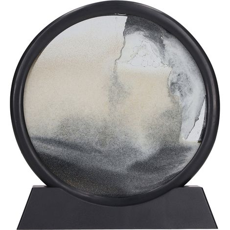 Tableau de Sable Mouvant 3D, Art Décoratif Relaxant, Peinture Animée pour Bureau Maison, Décoration Noire (1/5)