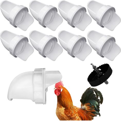distributeurs de Nourriture pour Poulets à Faire soi-même, système de gravité résistant à la Pluie avec butoir pour seaux, fûts et auges – Pas de déchets (1/5)