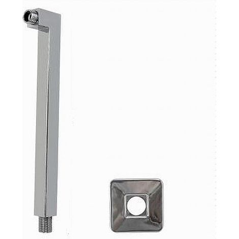 Cleafe - Braccio Doccia In Ottone Cromato Quadrato Per Soffione Con Rosone 30 Cm 59492 - (1/3)