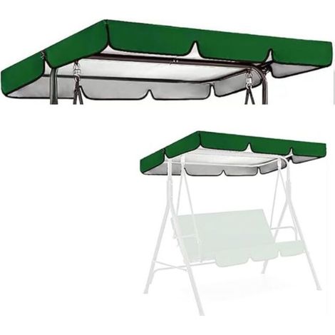 Bardusch - 1 piece Toit de Rechange pour Balancelle de Jardin Anti-UV, 24918518cm Toit Balancelle en Tissu Polyester Imperméable,Vert (1/3)