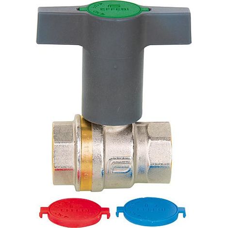 Robinet a bille eau potable Aster 1" laiton avec rallonge poignée T plastique, DVGW (1/3)