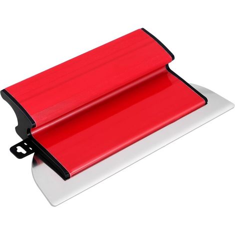 Couteau a Enduire, 25cm Acier Inoxydable Spatule Enduit Lissage Ensemble Spatule Enduit, Manche En Forme De Z Spatule Peinture Pour Béton Et Murs En Béton, Rouge