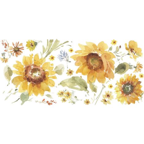 Stickers Muraux Géants Lisa Audit Fleur de Tournesol (1/5)