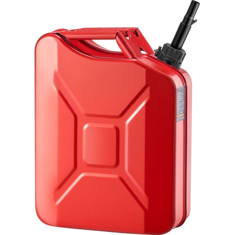 Bidon d essence métallique 20 L bec verseur poignée ergonomique débit 6 L/min étanche anticorrosion rouge (1/5)