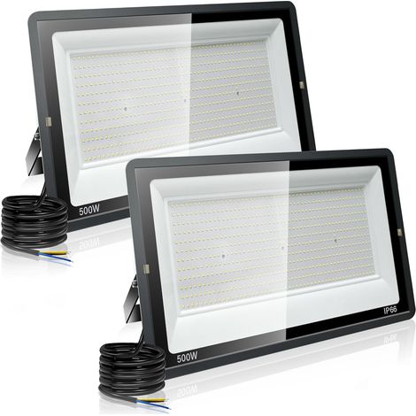 【2PCS】500W spot led extérieur 50000LM IP66 Imperméable Projecteur LED Exterieur Super Brillant Eclairage Extérieur Blanc froid(6000k) Sécurité spot led pour stades, usines, Parking, garage, jardin (1/5)