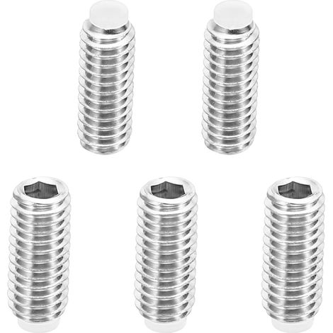 5 Paquet M6x14mm Nylon Pointe Sans-tête Vis 304 Inox Acier (1/5)
