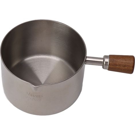 Verre doseur professionnel en acier inoxydable 304, tasse à sauce avec anse pour cuisson, banquet, pique-nique en extérieur, argenté, 250 ml (1/5)