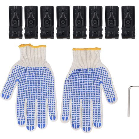 Sätze T-förmiger Klemmen (28 mm), inklusive Schrauben und Muttern, Metall-Endschienenklemmen für Handlaufregale an Maschendrahtzäunen. (1/5)