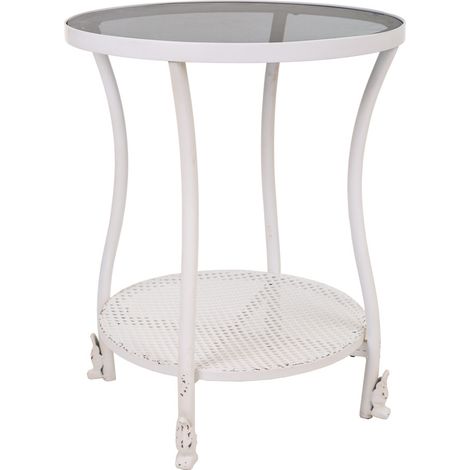 Mesa de centro de metal blanca 50x50x60 (1/5)