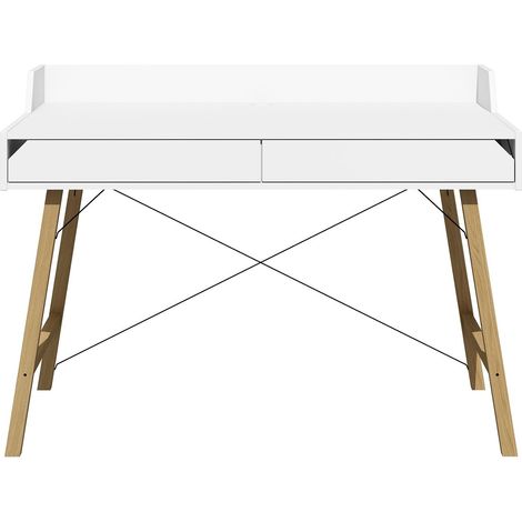 Lotta Bureau enfant 120 cm avec 2 tiroirs et gestion des câbles blanc (1/5)
