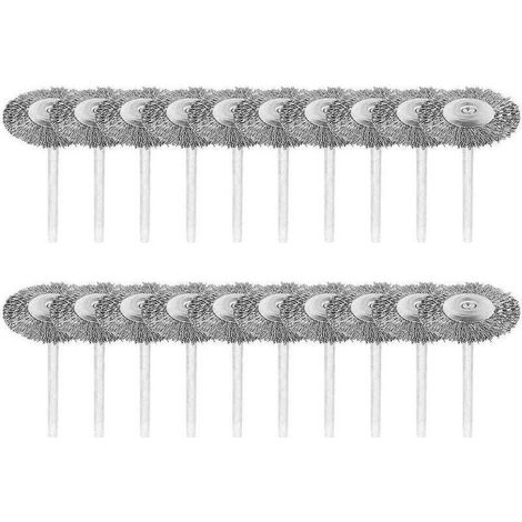 Lot de 20 brosses métalliques 3 mm – Acier inoxydable pour polissage – Compatible Dremel et outils rotatifs – Nettoyage de surfaces rugueuses (1/5)