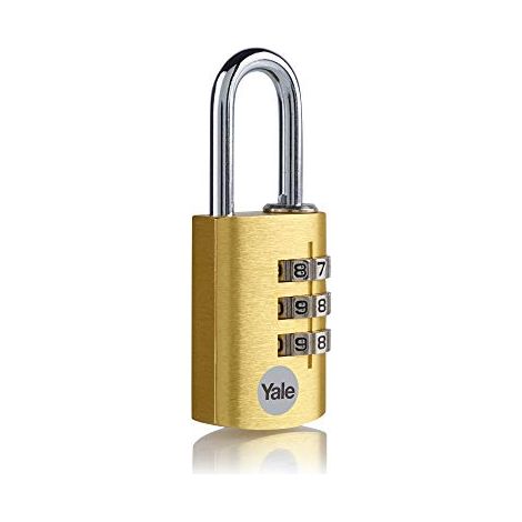 YALE Lucchetto in alluminio a combinazione YE3CB/28/126/2/GO oro 28 mm - kit 2